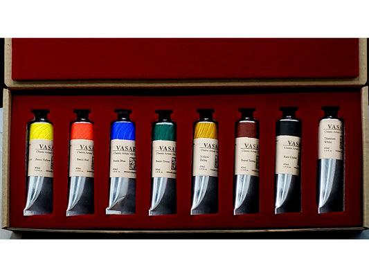 The Basic Eight set with new primary colors for an introductory selection of value and price