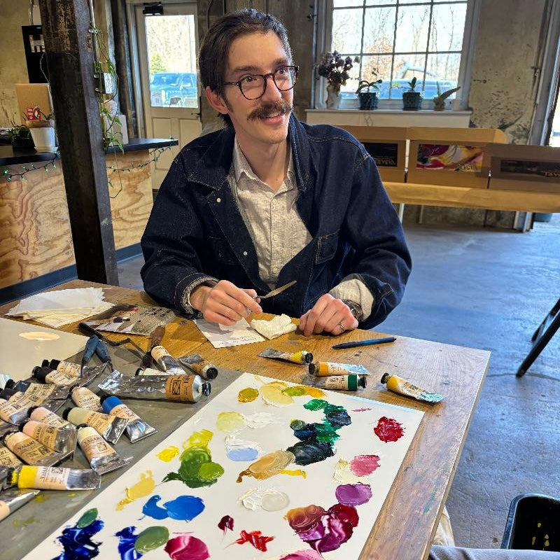 Eric Alexander Santoli at our Easton, PA showroom choosing colors for his new set