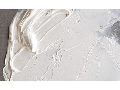 Our Flake White imaged to show it's silky texture as a pure lead white pigment.