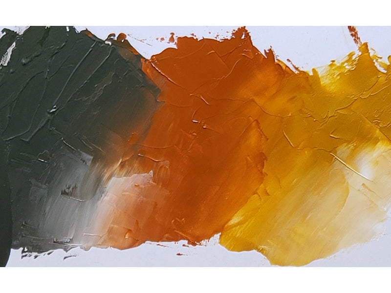 French Ochre Havane shown here at center with our Jasper at left and French Golden Ochre at right.