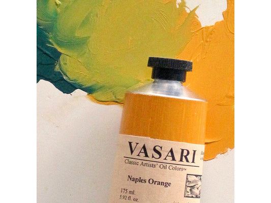 Naples Orange in large 175ml tube above mixture with Viridian