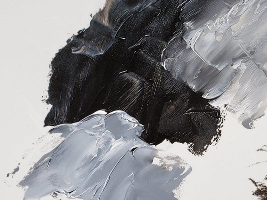 French Ivory Black tinted with Titanium White at bottom left and Flake White at upper right