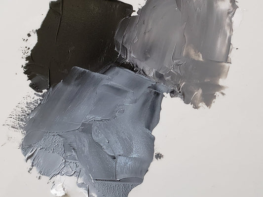 French Vine Black tinted with Titanium White at bottom and Flake White at upper right