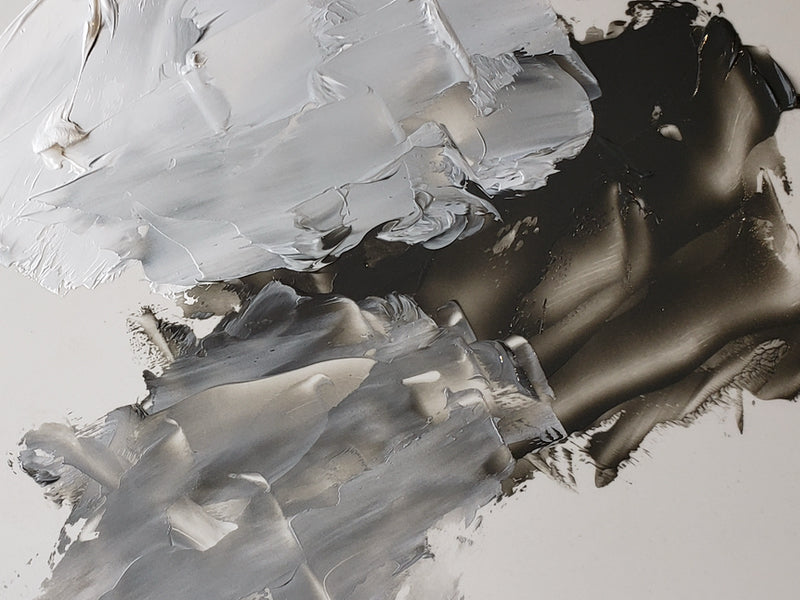 French Slate Gray (center right) tinted at top left with Titanium White and at bottom left with Flake White.