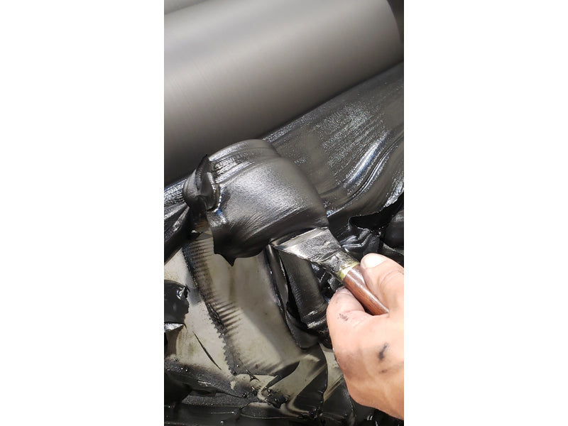 Freshly made French Anthracite Gray shown as it is taken off the mill.