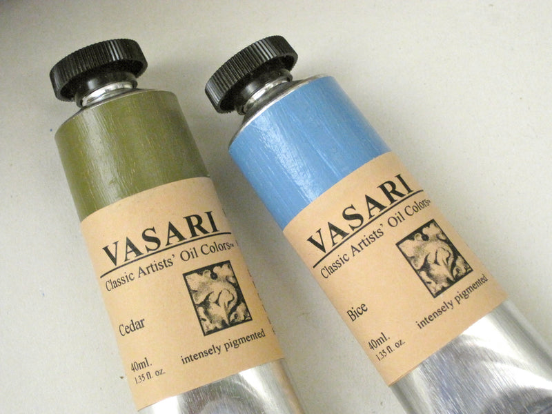 Tubes of our Cedar at left and Bice at right.