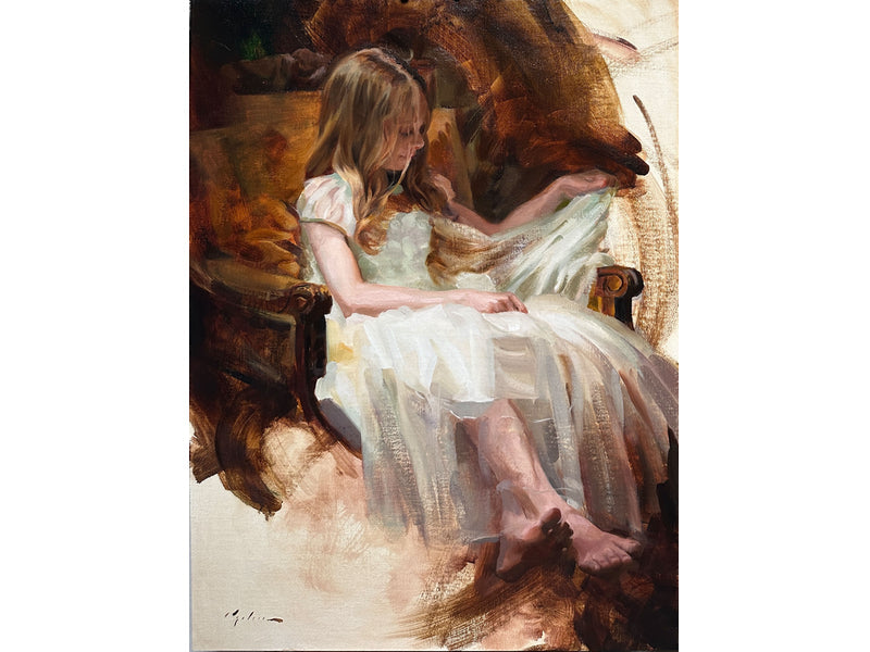 Make Believe, by Chelsea Lang, oil painting on panel and winner of the Oil Painters of America Gold Medal prize 2024 Eastern Regional Exhibition