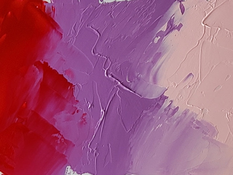 Rosebud is imaged in the swatch at top right. Ruby Violet Light is at center with Rosebud tinting it at bottom right and Ruby Red mixing into it at left.  