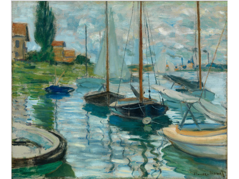 Sailboats on the Seine at Petit-Gennevilliers, 1874, by Claude Monet, oil on canvas, Legion of Honor/Fine Arts Museums of San Francisco, San Francisco, CA