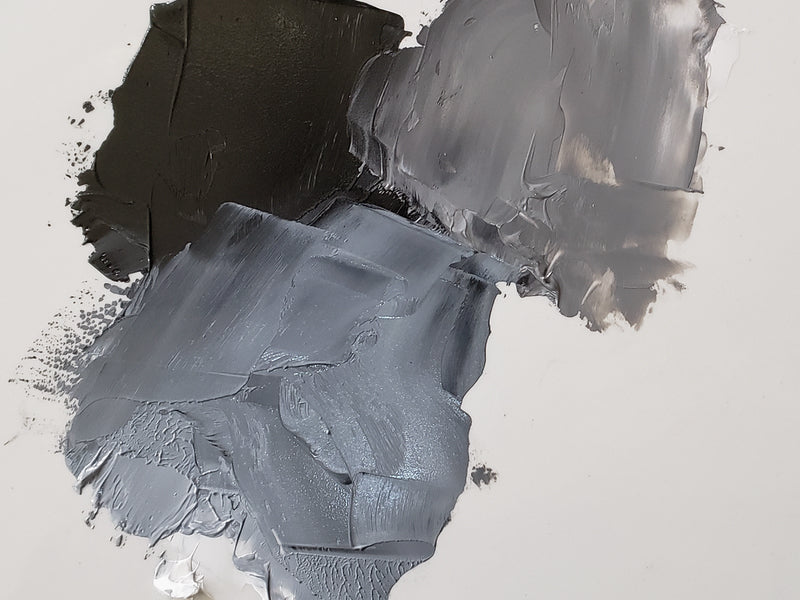 French Vine Black tinted with Titanium White at bottom and Flake White at upper right